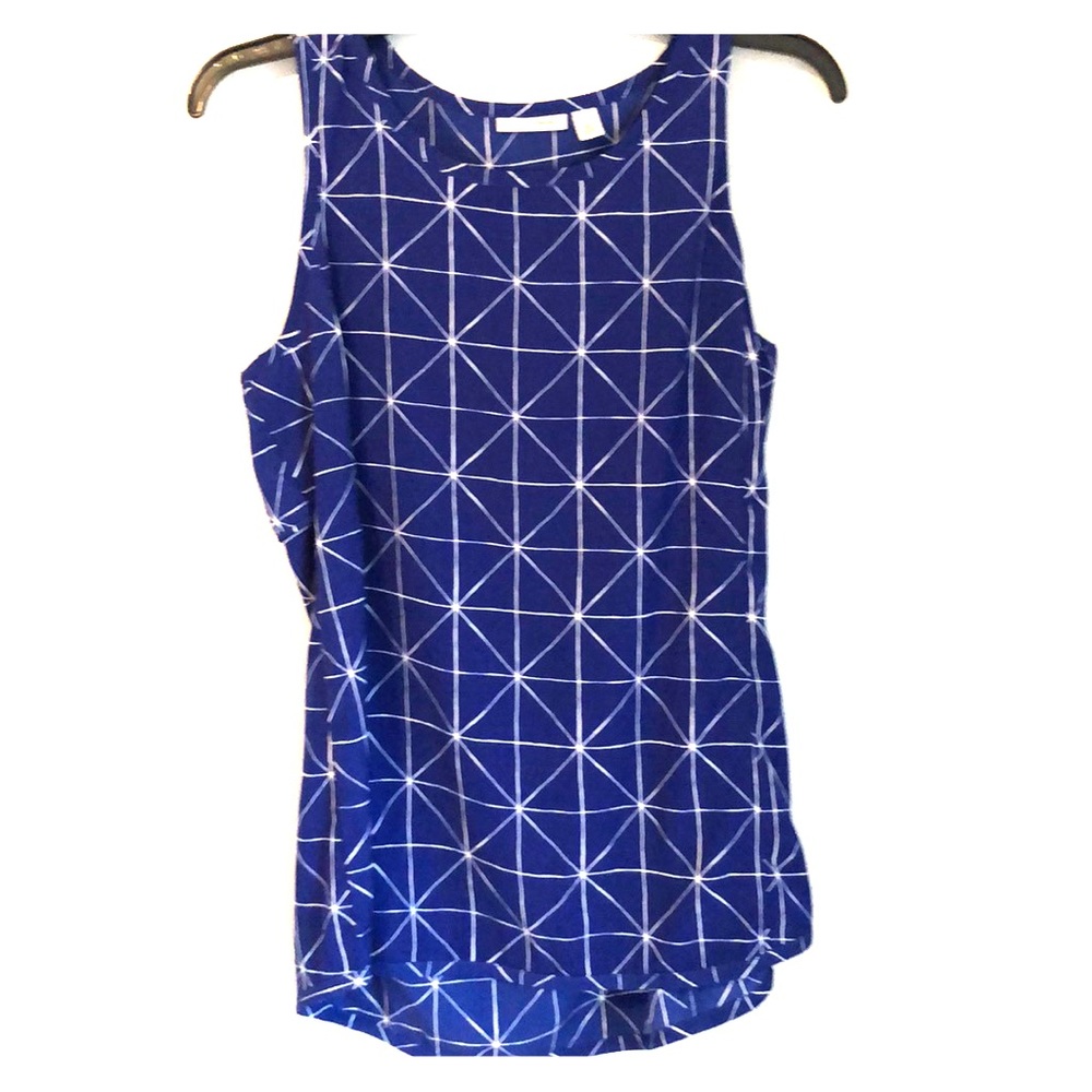 HALOGEN Nordstrom Women’s Blouse Geometric Blue
